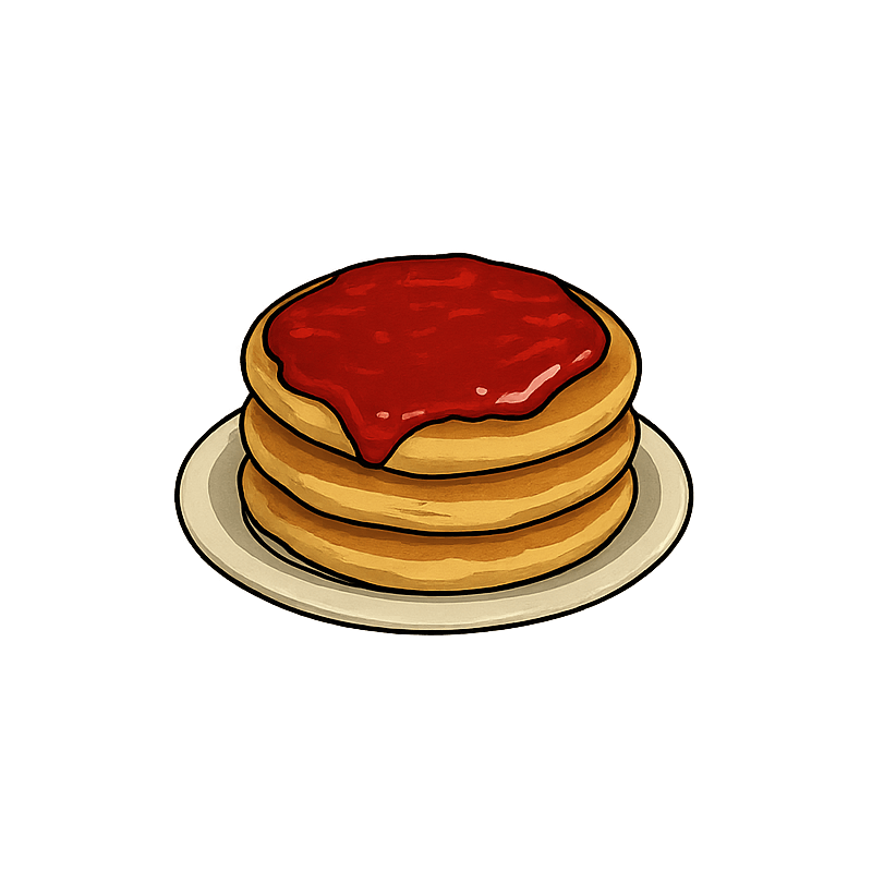 Pancakes z dżemem truskawkowym