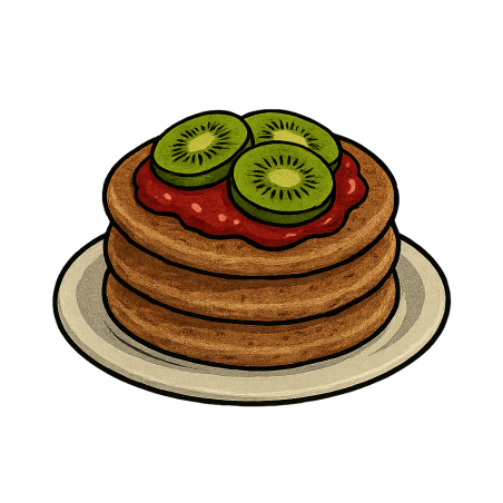 Fit pancakes z dżemem i kiwi
