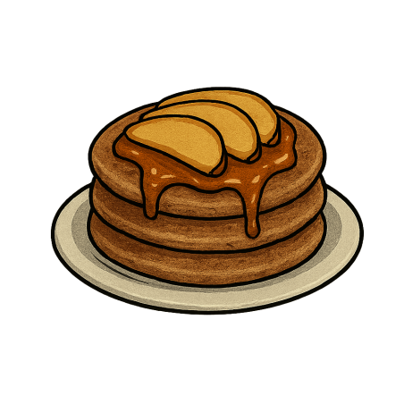 Fit pancakes z syropem klonowym i gruszką