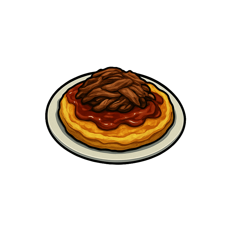 Omlet z szarpaną wieprzowiną i serem
