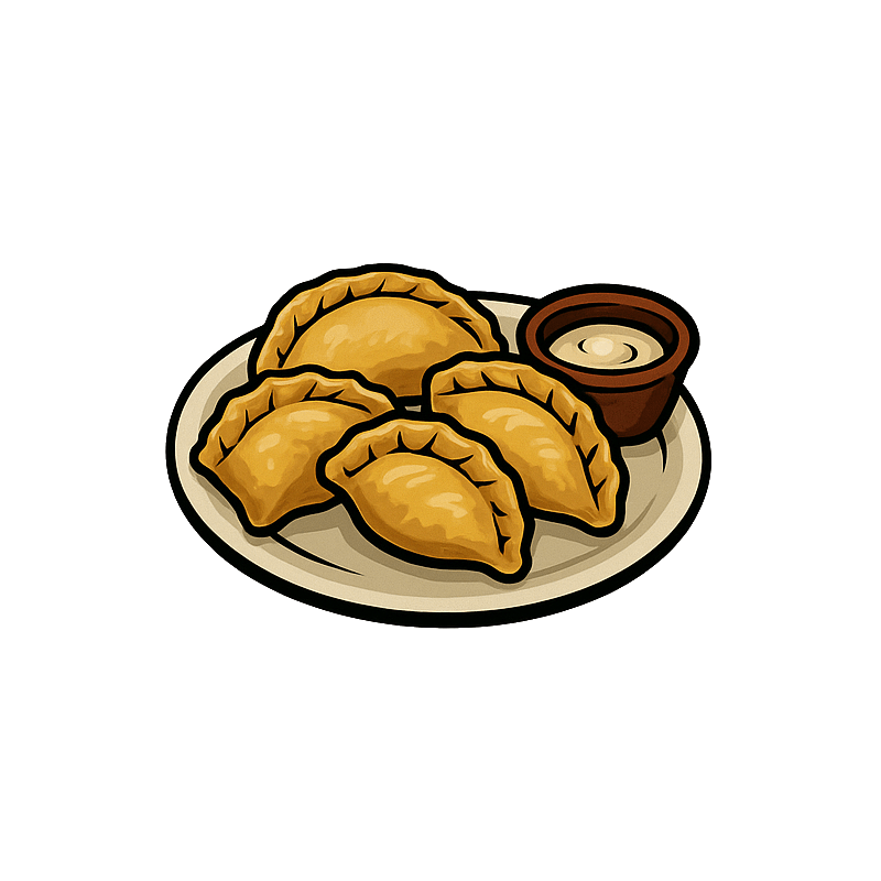Ukraińskie smażone pierogi (pierożki z maczanką)