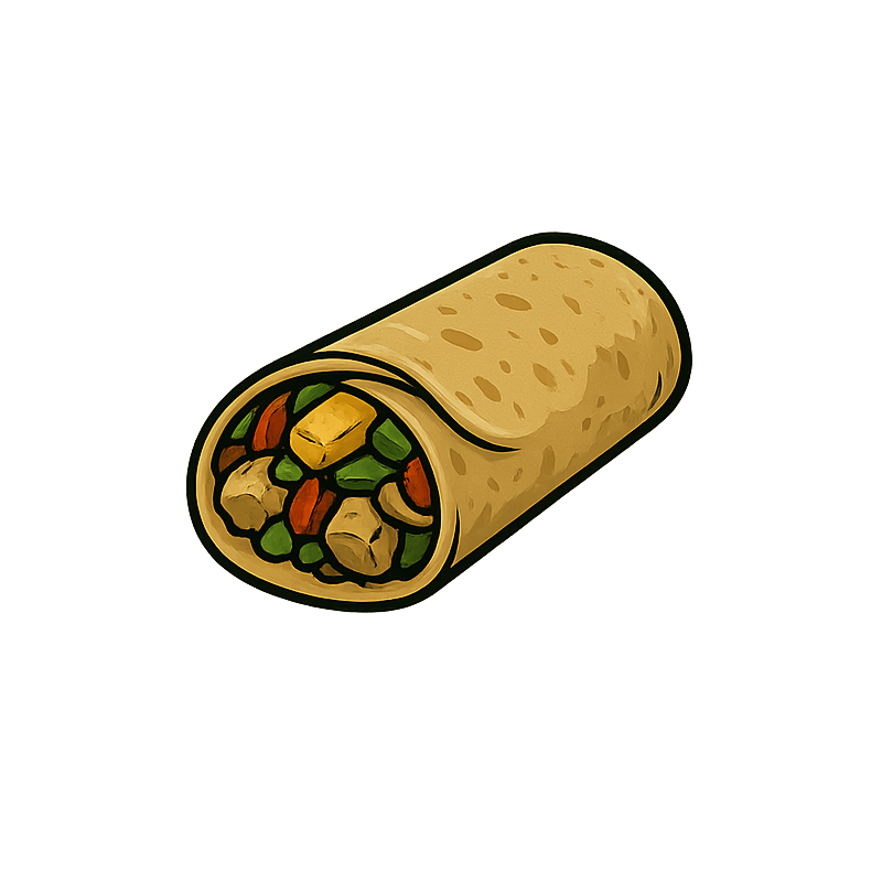 Burrito z warzywami i kurczakiem