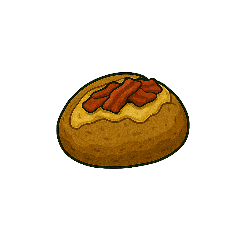 Baked potato with bacon